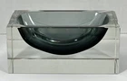 Vintage Murano Sommerso Art Glass Ashtray Smoky Gray Flavio Poli for Seguso