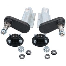 350kg Galvanised Trailer Suspension Unit & Hubs (Pair) 4" PCD Taper Bearings