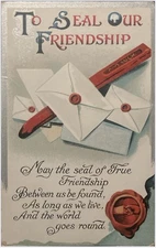 To Seal Our Friendship Vintage Postcard 1910 Madison Ohio Cancel
