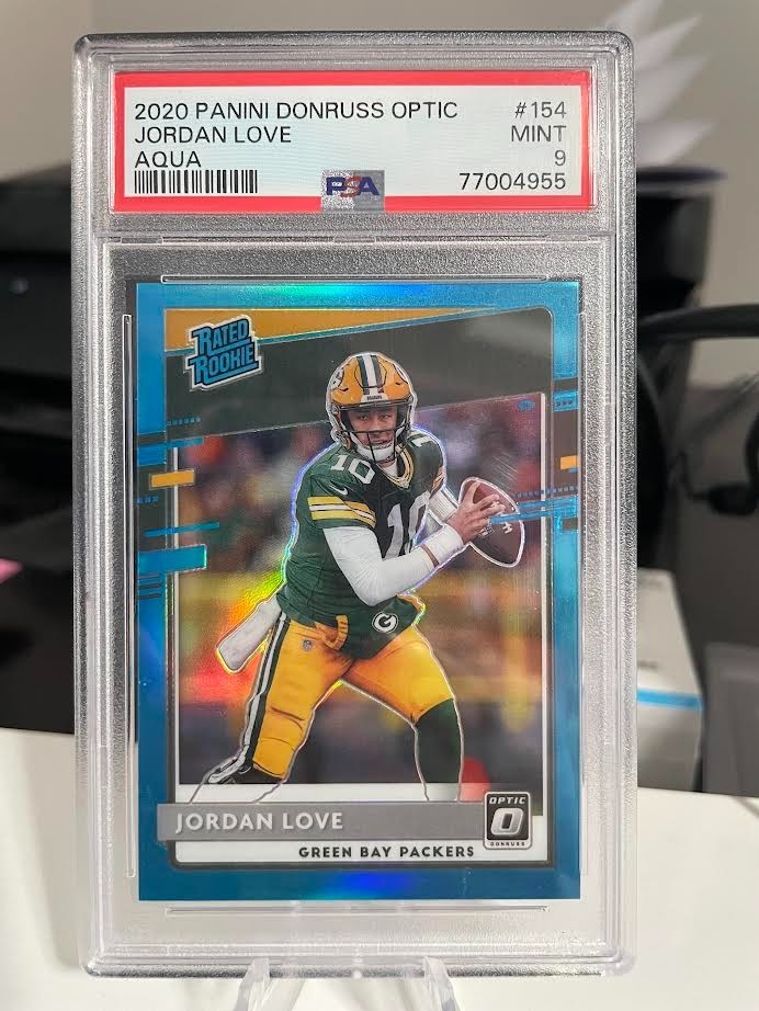 2020 Donruss Optic Jordan Love Rated Rookie Aqua Prizm (261/299) Packers (RC)