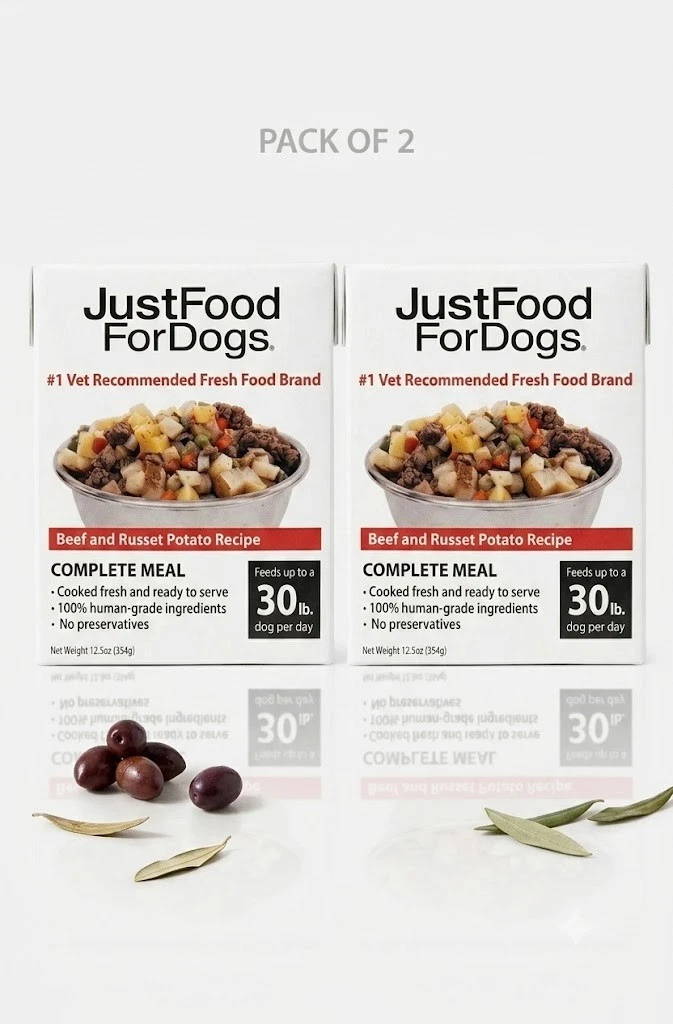 JustFoodForDogs Pantry Fresh Wet Dog Food, Complete Meal or Dog Food Topper 2 pc