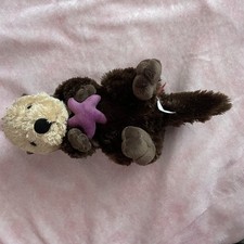 Wild Republic Sea Otter with Starfish 15" Plush Brown Stuffed Animal 2015 Toy