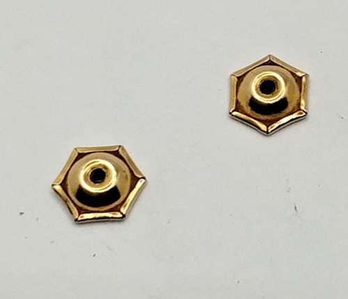Paire d'anciennes boucles d'oreilles poinçonnées hexagonales en or 9 carats assorties - Photo 4/5