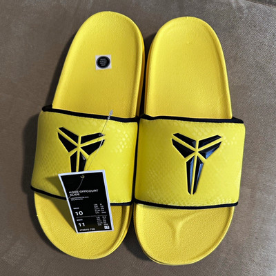 Nike Kobe Offcourt Slide Men's Sandals Yellow/Black Logo US 10 New