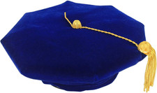 Doctoral Tam with Gold Bullion Tassel Unisex Black Velvet Graduation Tam