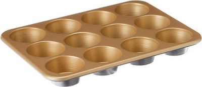 Naturals Aluminum NonStick Muffin Pan Twelve 2.75 Inch Cups