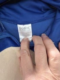 Sonic the Hedgehog Child Costume  One Piece Medium Blue Plush Hooded SEGA Zip