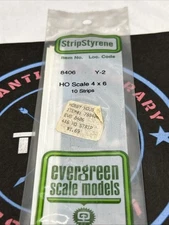 Evergreen Scale. Polystyrene Strips. 14" 8406. HO Scale 4 X 6. .043 X .066 (10)