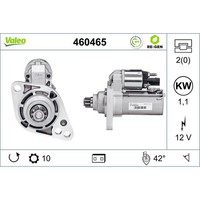 Anlasser Starter 12 V 1,1 Kw 10 ZäHne Valeo FüR U.A. VW Caddy