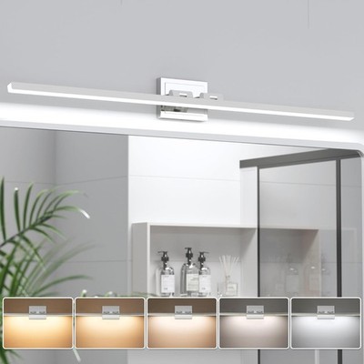 VOLISUN 48 inch Vanity Light for Bathrooms, 30W Dimmable 5CCT Bathroom Black