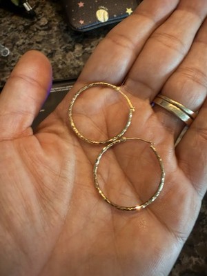 Strukturierte Creolen 10k gedrehte Gold Creolen 1,1 cm