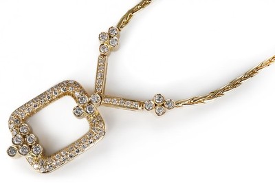 Collier 76 Diamanten ca.0,80 ct TW/VS 750 Gelbgold L. 48 cm [BRORS 20644]