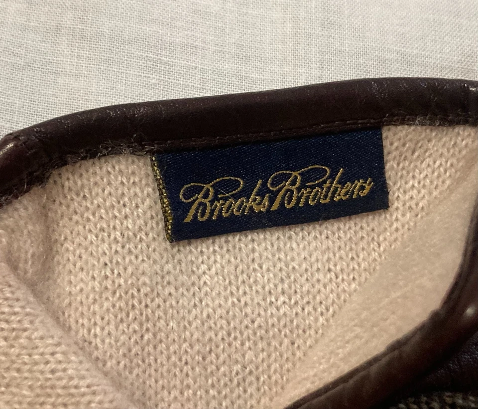 Перчатки из натуральной кожи Brooks Brothers 100% шерсть кашемир размер 8 сделано в Италии - Изображение 4 из 4