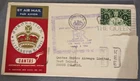 GB 1953 Qantas Coronation flight cover to COCOS IS via Singapore Mixed Condition