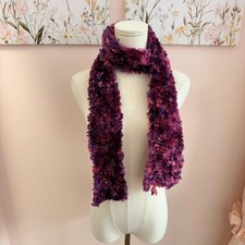 Cozy Plush Textured Scarf in Berry  Plum Tones
