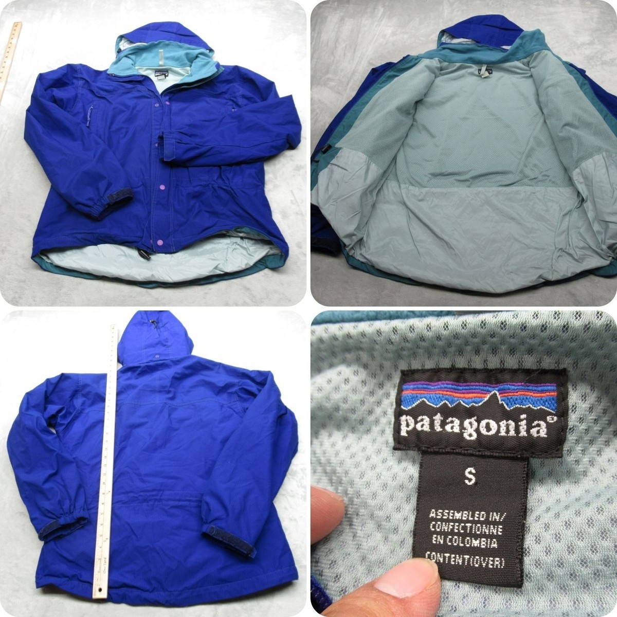 Patagonia Jacket Men Small Blue Hood Ripstop Water Resistant Glade