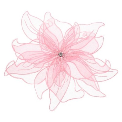 9.4 Inch Large Satin Fabric Flower Brooch, Pink