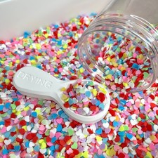 FAKE Bright Colored Heart Fake Polymer Clay Sprinkle Mix NOT EDIBLE D30-19