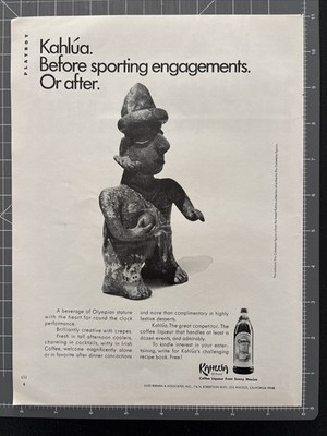 1968 Print Ad Kahlua: Before Sporting Engagements. Or After. Liquor From Mexico