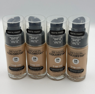 4 PACK Revlon ColorStay Foundation #110 Ivory Combination/Oily Skin READ EXP