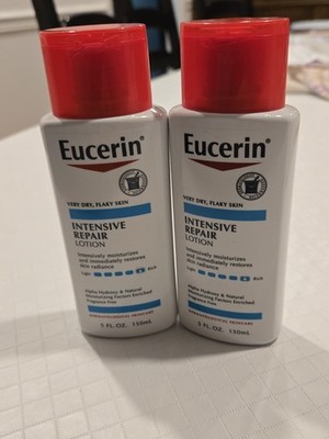 2X Eucerin INTENSIVE REPAIR Lotion -Very Dry & Flaky Skin Fragrance Free 5oz ea.