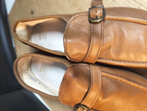 Zapatos mocasines Wright Lites de piel de ciervo con hebilla para hombre talla 11 marrón - Imagen 3 de 12