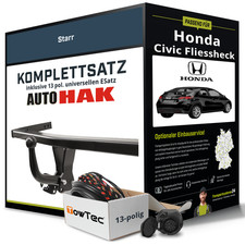 Für HONDA Civic VII Typ EU,EP,EV Anhängerkupplung starr +eSatz 13pol uni 03- AHK