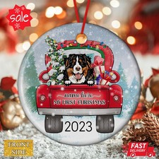 Personalized Bernese Mountain Dog Christmas Ornament 2023 Custom Name Pet Gif...