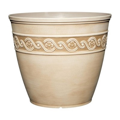 Corinthian Resin Planter Pot  10'' Round Indoor/Outdoor Plant Container