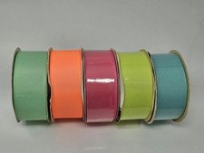 Lot 5 Rolls Offray Grosgrain Polyester Craft Ribbon 1-1/2" x 10 YDS Spools VTG