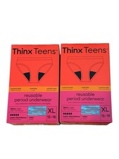 NWT Thinx Teens Period Underwear XL 15 16 Bikini 2 Pair Leakproof Reusable Blue