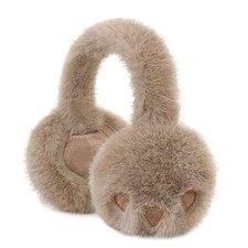 Kids Winter Ear Muffs Fuzzy Foldable Earmuffs Girls Soft Fluffy Ear A-brown