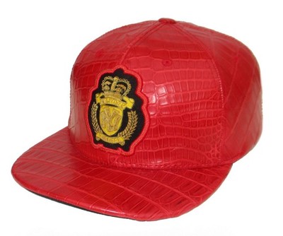 New York Yankees American Needle Real Crocodile Leather Fitted Size 8 Hat Red