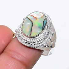 Abalone Shell Gemstone 925 Sterling Silver Jewelry All Size Ring For Gift