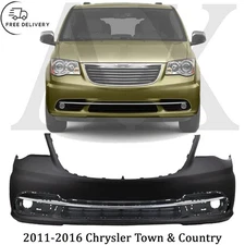 Front Bumper Cover Fascia & Lower Grille For 2011-2016 Chrysler Town & Country