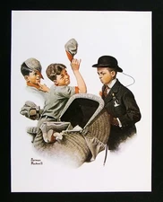 Norman Rockwell Print - Home Duty - Baby Carriage Bullies - Vintage Reprint