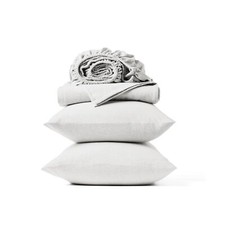 Coyuchi Organic Crinkled Percale Sheet Set, Alpine White Twin Twin