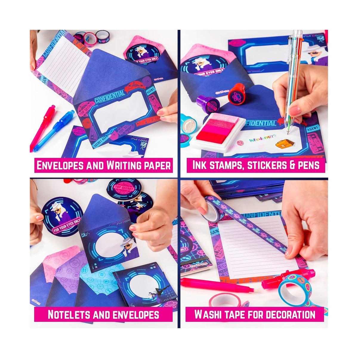 GirlZone Ultimate Secret Agent Writing Set, Exciting Spy Kit and