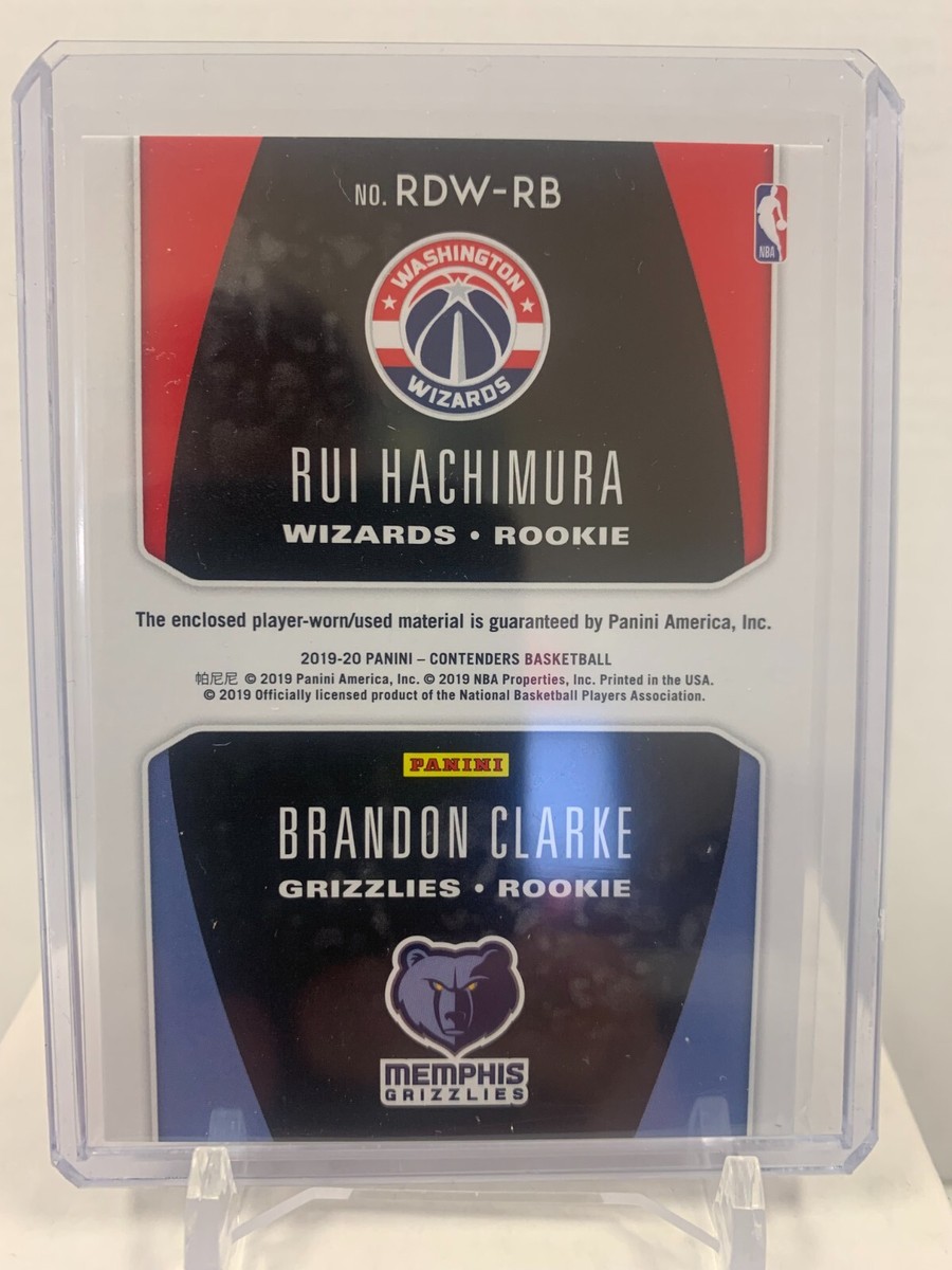 RUI HACHIMURA BRANDON CLARKE 2019-20 Rookie Ticket Dual Swatch