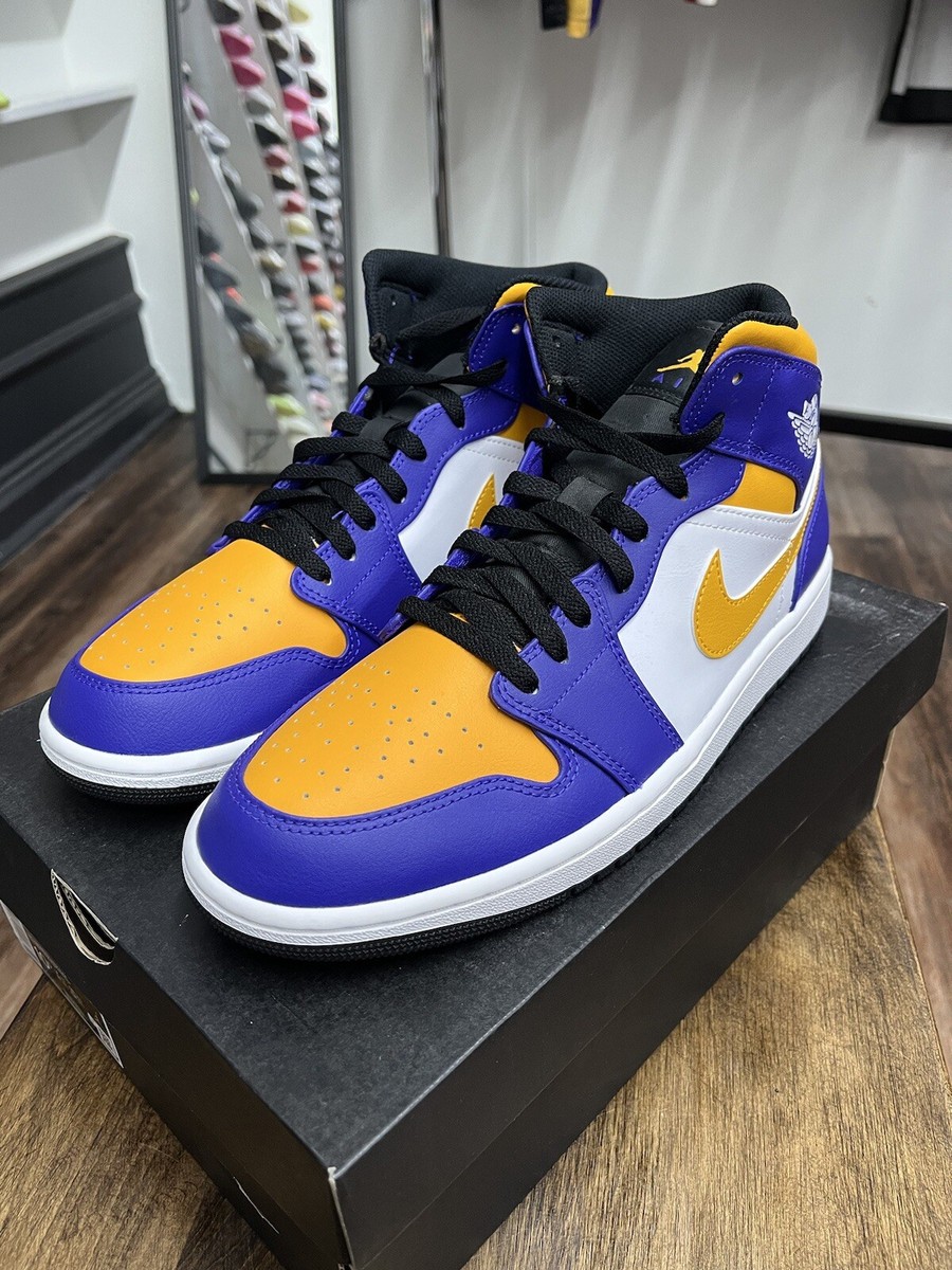 Jordan 1 Mid Lakers - Size 10.5 - DQ8426 517 - New With Jordan 1 Mid Lakers - Size 10.5 - DQ8426 517 - New With