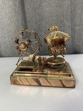 Animated Ferris Wheel Carousel Music Box Tin Copper Works 11-21 wind up VTG