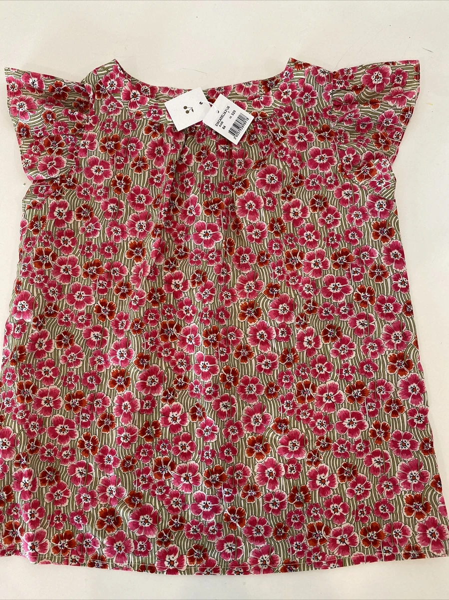 NWT 8 Yr 8a Bonpoint Cadelia Floral Blouse Adorable Ruffle Sleeve Top Blouse 128