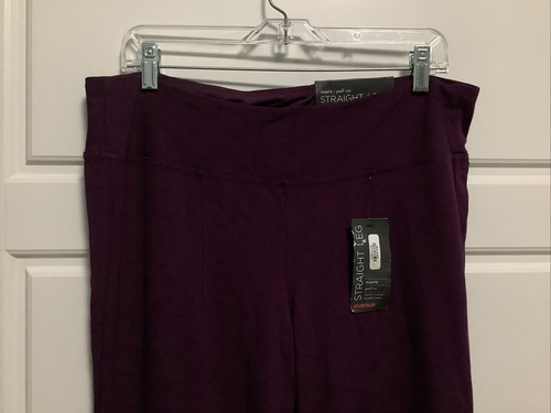 AVENUE Purple Straight Leg TummyControl Pull On Ponte Pants Women’s Sz14-16P NWT - Picture 2 of 7
