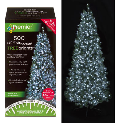 500 LED Christmas TREE Brights Timer Lights Multi Action by Premier ...