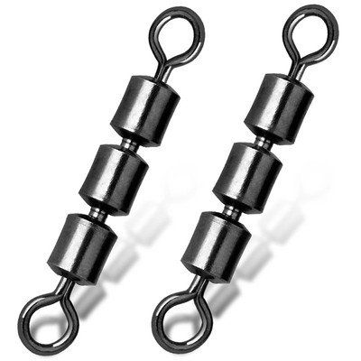 3 Roller Swivels High Speed Triple Bearing Rolling Siwvels Fishing Accessories