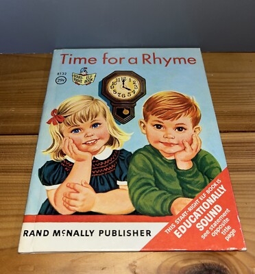 VINTAGE Start-Right Elf Book 'Time for a Rhyme' 1966 - Teaching Rhyming Words