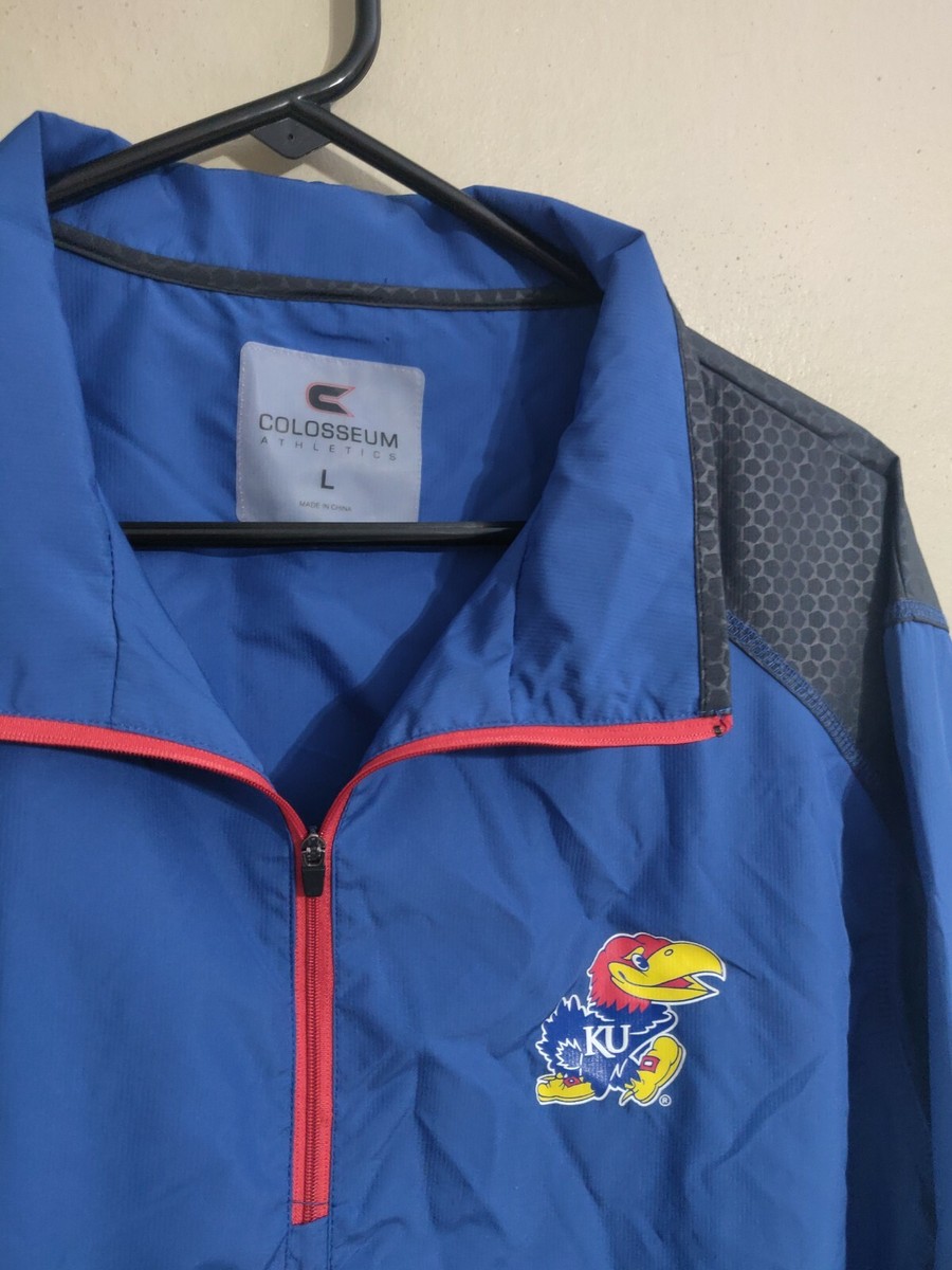 Kansas Jayhawks KU 1/4 Zip Pull Over Windbreaker Light Jacket