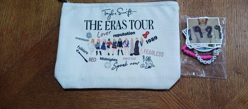 NEW Taylor Swift The Eras Make-up Bag With Assorted Stickers/Friendship Braclets - Picture 3 of 5