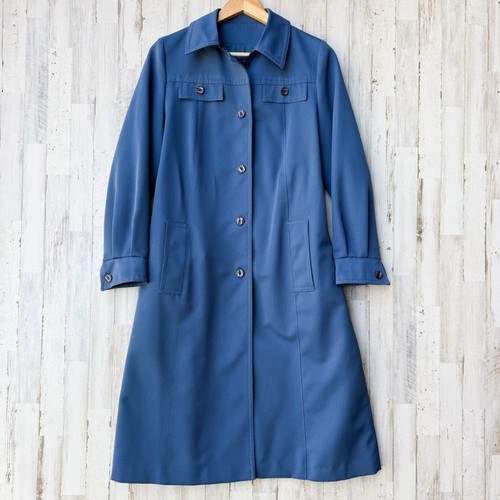 Vintage Forecaster of Boston Trench Coat Blue Jacket Womens 9/10 (fits size S) - Picture 7 of 12