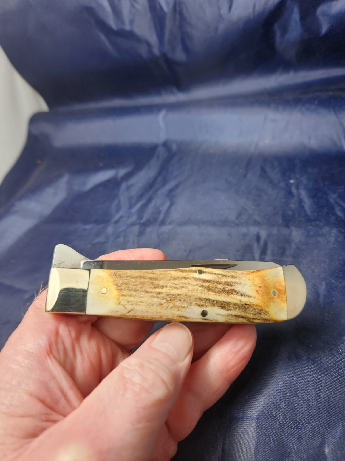 Moore Maker Matador Texas 6206 LL Liner Lock Large Trapper Knife Stag